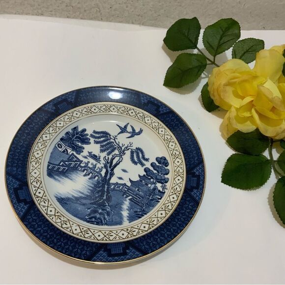 Blue Willow Double Phoenix Nikko Ironstone Japan Plate 7 1/4 In. Gold Rim G16 - Picture 4 of 10